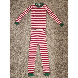 HANNA ANDERSSON Christmas Stripes Pajama Set Kids 130 US Size 8 Organic Cotton